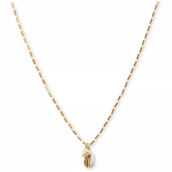 NWT Lucky Brand Gold Shell Motif Pendant Necklace, 18" + 2" Extender #LBNk2 - Picture 2 of 8